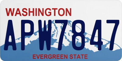 WA license plate APW7847