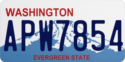 WA license plate APW7854