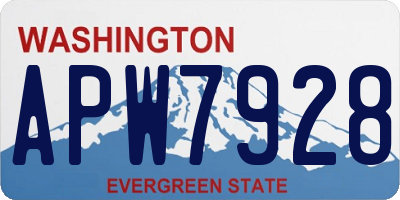 WA license plate APW7928