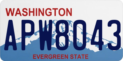 WA license plate APW8043