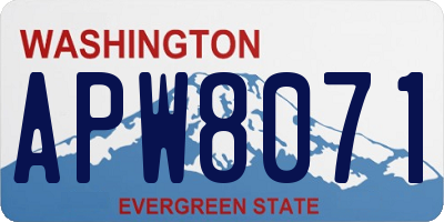 WA license plate APW8071