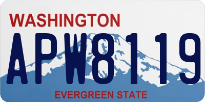 WA license plate APW8119