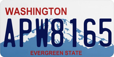 WA license plate APW8165