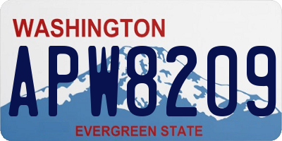 WA license plate APW8209