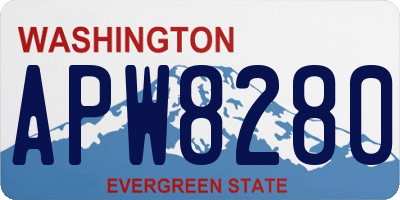 WA license plate APW8280