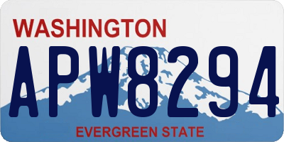 WA license plate APW8294