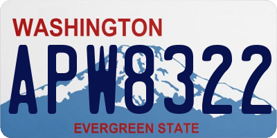 WA license plate APW8322
