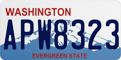 WA license plate APW8323