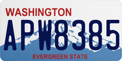 WA license plate APW8385
