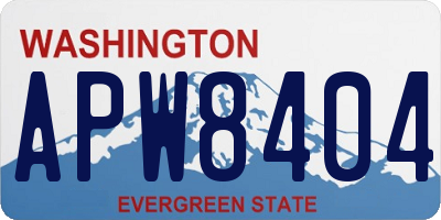 WA license plate APW8404
