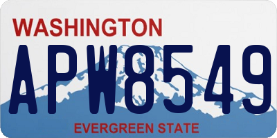 WA license plate APW8549