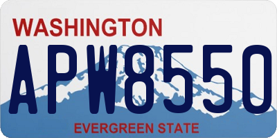 WA license plate APW8550