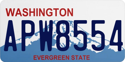 WA license plate APW8554