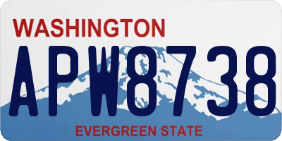 WA license plate APW8738