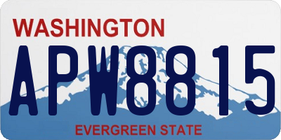 WA license plate APW8815