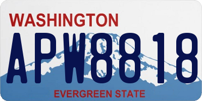 WA license plate APW8818