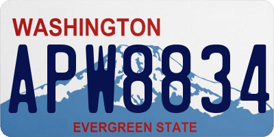 WA license plate APW8834