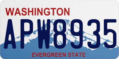 WA license plate APW8935