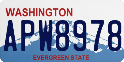 WA license plate APW8978