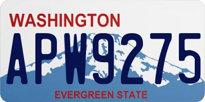 WA license plate APW9275