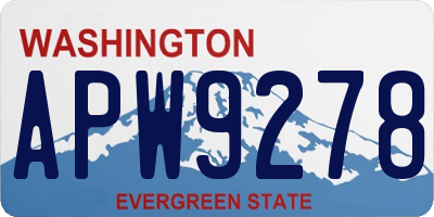 WA license plate APW9278