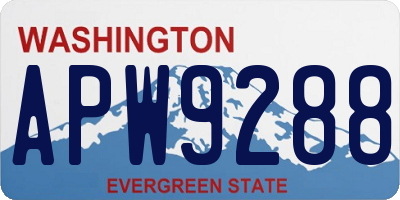 WA license plate APW9288