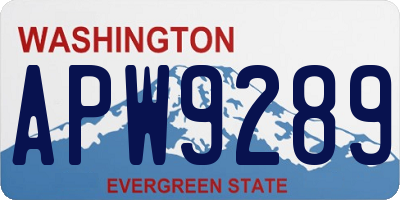 WA license plate APW9289