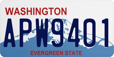 WA license plate APW9401