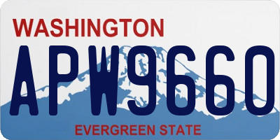 WA license plate APW9660