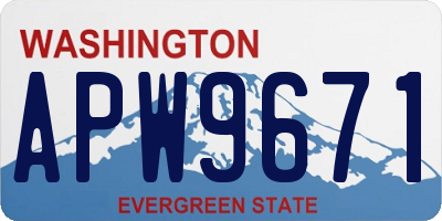 WA license plate APW9671