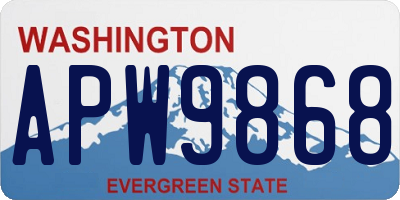WA license plate APW9868