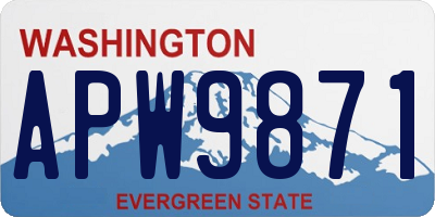 WA license plate APW9871