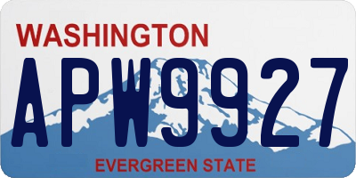 WA license plate APW9927