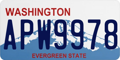 WA license plate APW9978