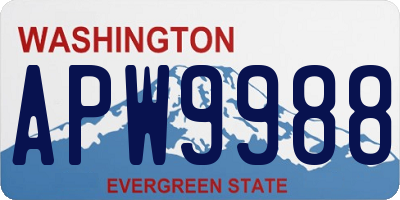 WA license plate APW9988