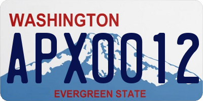 WA license plate APX0012