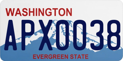 WA license plate APX0038
