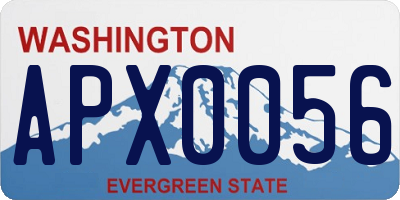 WA license plate APX0056