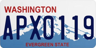 WA license plate APX0119