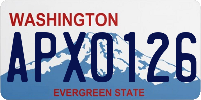 WA license plate APX0126