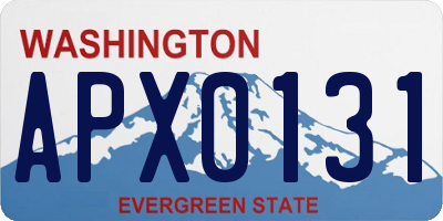 WA license plate APX0131