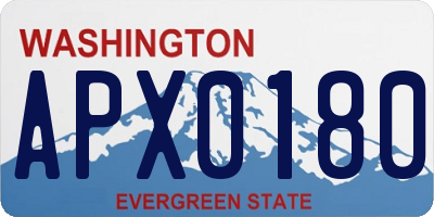 WA license plate APX0180