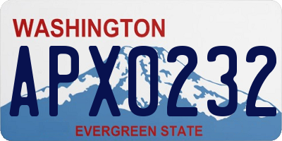 WA license plate APX0232