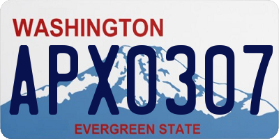 WA license plate APX0307