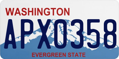 WA license plate APX0358
