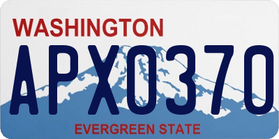 WA license plate APX0370