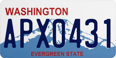 WA license plate APX0431