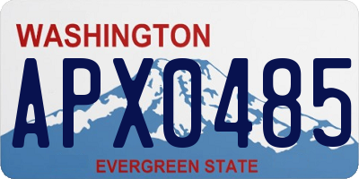 WA license plate APX0485