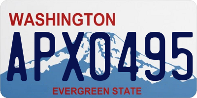WA license plate APX0495