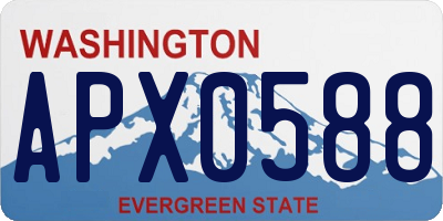 WA license plate APX0588